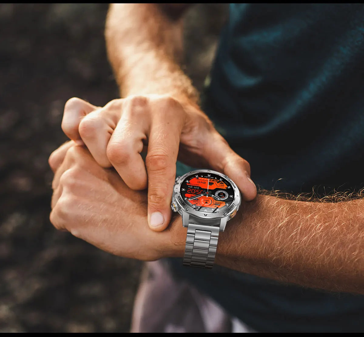 2025 New GPS Outdoor Sports Smart Watch Men AMOLED Screen NFC Flashlight Heart rate Waterproof Bluetooth Call 1000mAh SmartWatch
