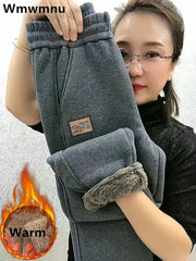 Sweatpants Womens Casual Warm Harem Pants Thicken Fleece Lined Jogger Baggy