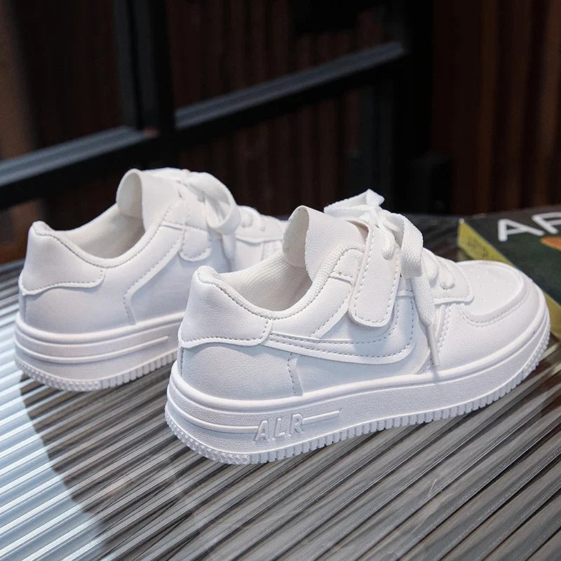 2023 Sneakers Kids Solid White Shoes for Boys and Girls Casual Sports Board Shoes Spring Autumn Chaussures
