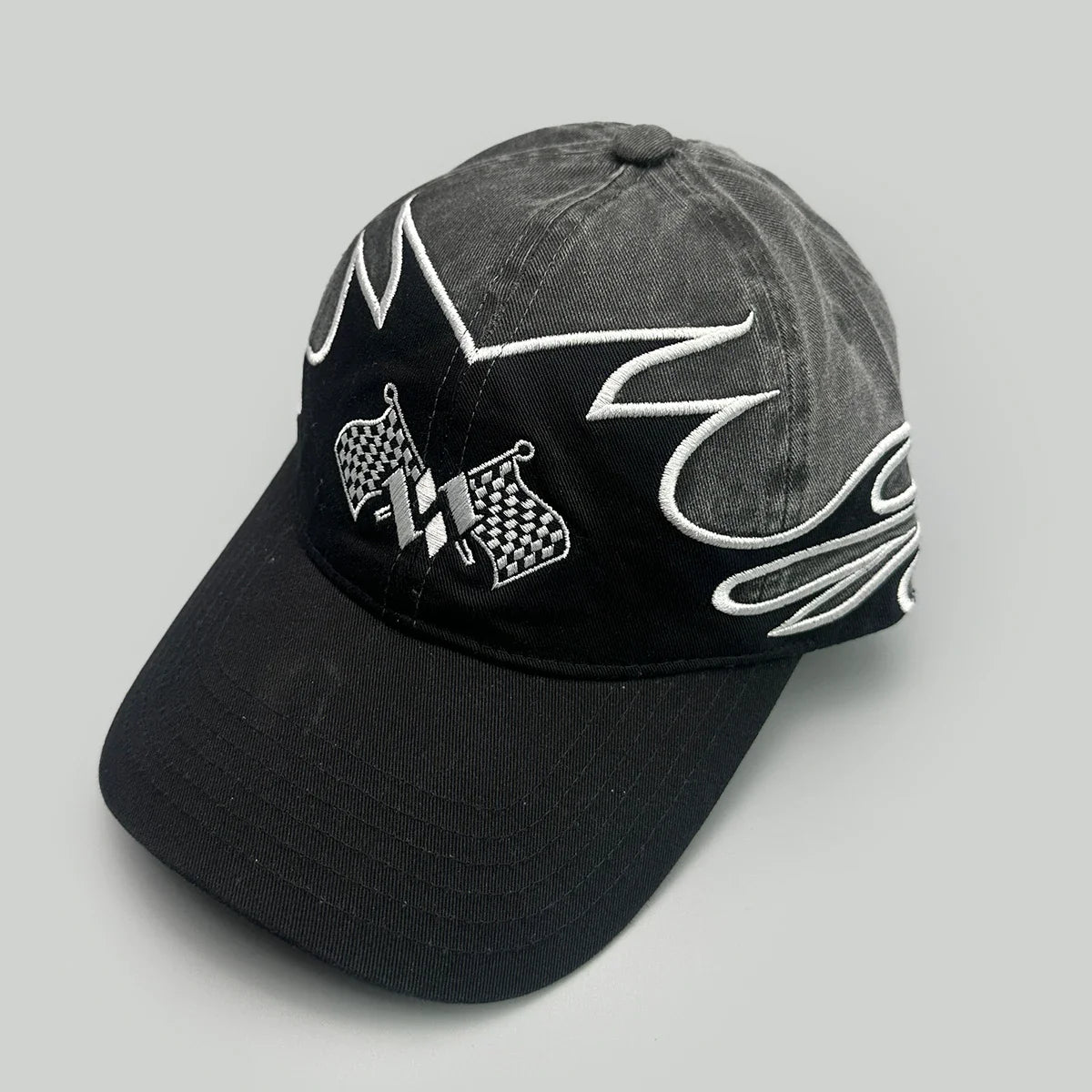 Niche Hip Hop Letter Flame Flag Baseball Hats New Unisex Sunshade Personal Versatile Color Block Fashion Retro ins Peaked Caps