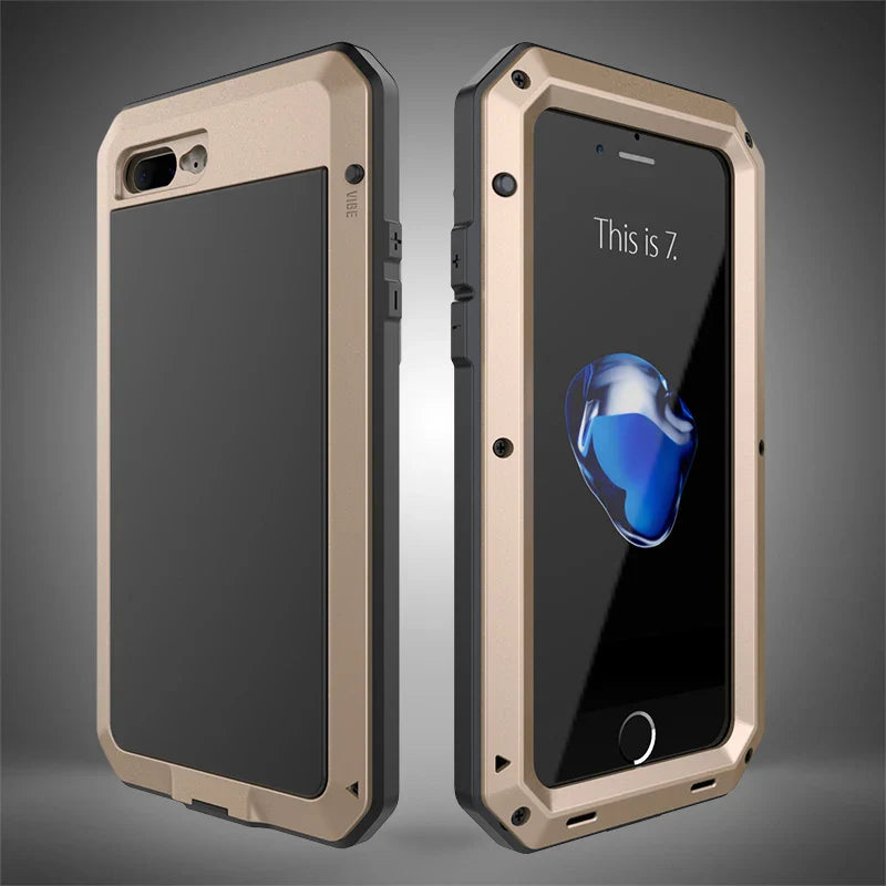 Heavy Duty Protection Armor Metal Phone Case for iPhone 17 16 15 14 13 12 11 Pro XS MAX SE XR X 6 7 Aluminum Shockproof Cover