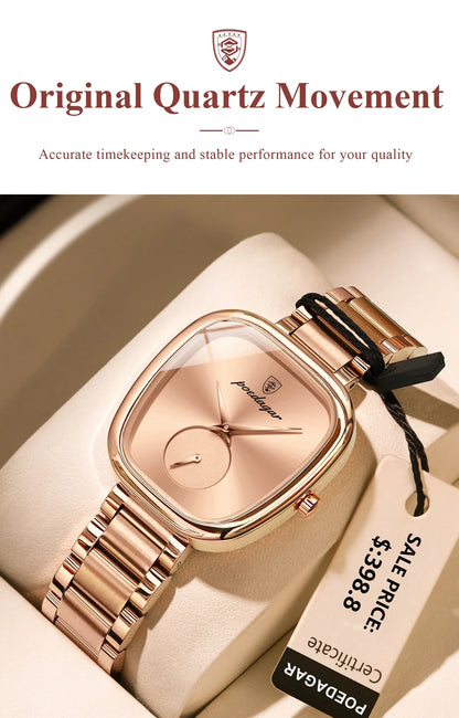 POEDAGAR Luxury Elegant Watch For Woman Waterproof Stainless Steel Quartz Women's Watches Simple High Quality Ladies Wristwatch