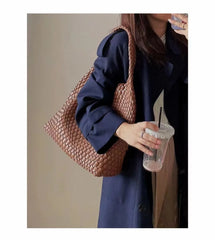 Designer Hand knitting bag PU Large women's Woven tote bag Mistress gift luxury bag