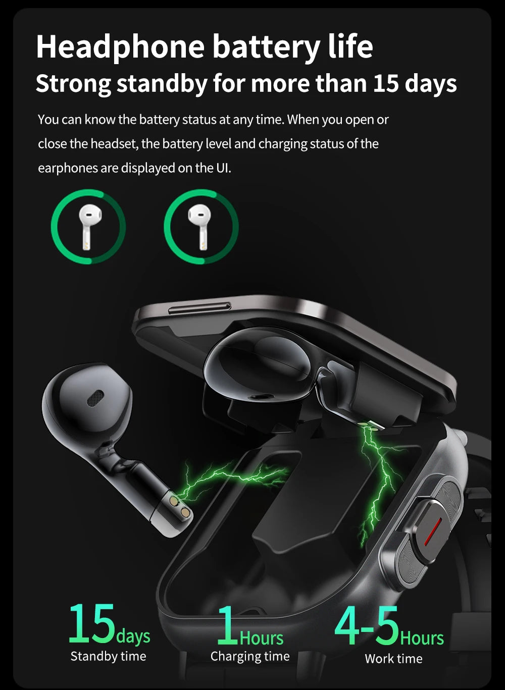2026 New Smart Watch TWS 2-in-1 Bluetooth Earphones HIFI Sound Quality GPS Heart Rate Bluetooth Call For Men Women Smartwatches