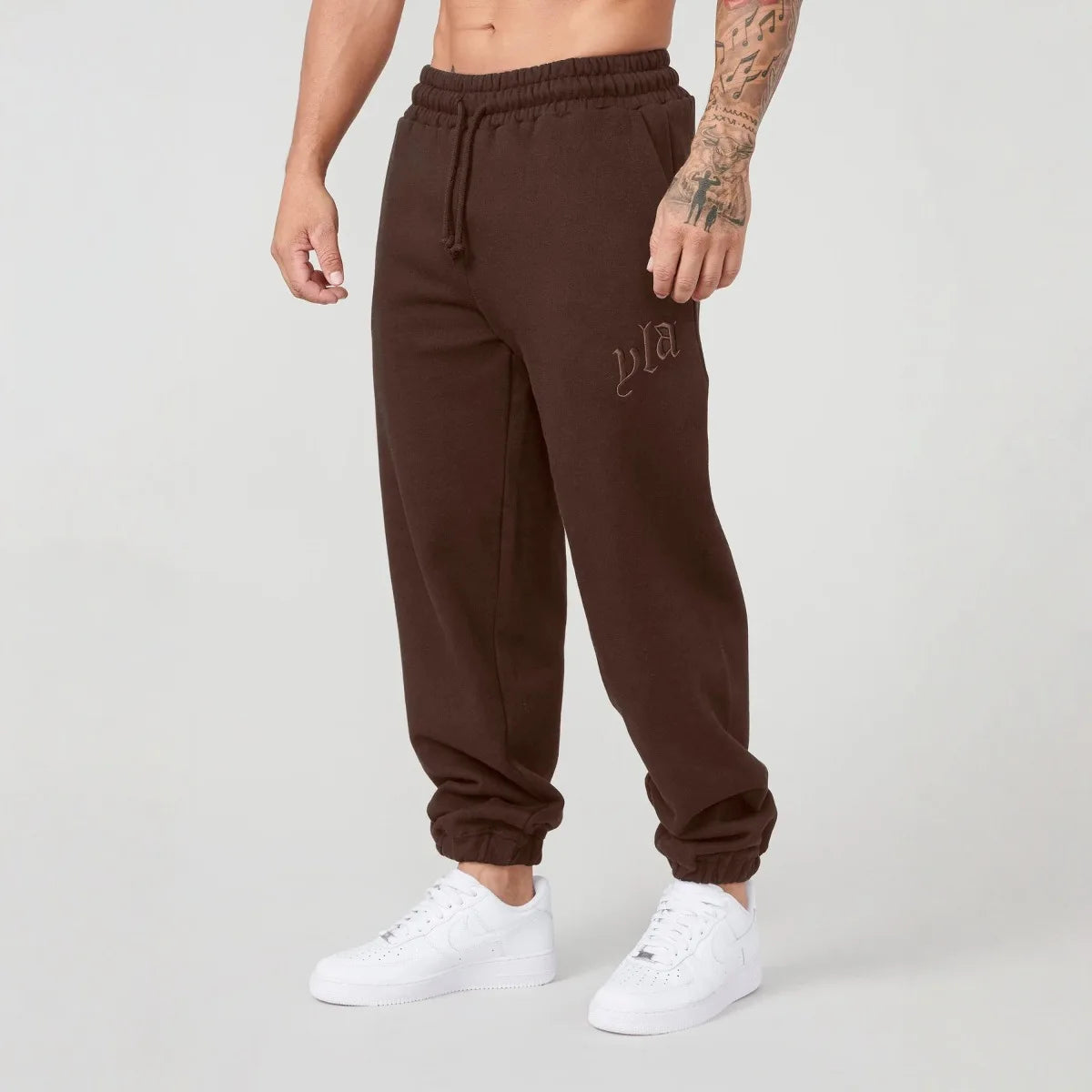 Men's sports pants, heavyweight looped embroidery pants, jogging pants