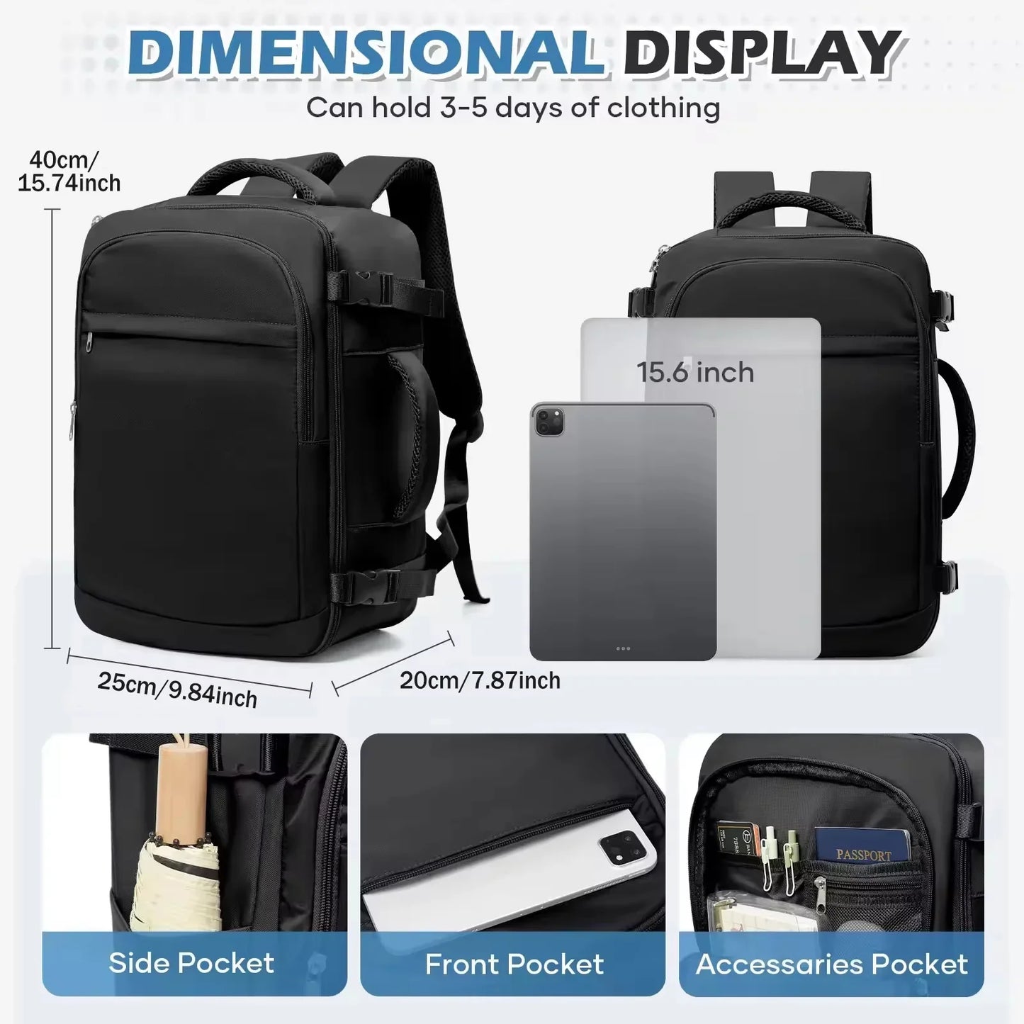 Under Seat Travel Backpack Ryanair 40x20x25 Airplane Travel Backpack Convenient Outdoor Men Laptop Backpack Outdoor Carry-On Bag