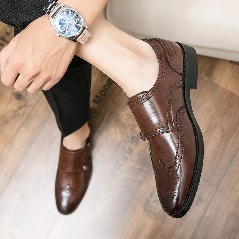 Handmade Men Formal Shoes Leather Business Dress Wedding Flats Man Office Luxury Male Breathable Oxfords Suit Shoes 2023 38-48