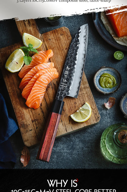 7 Inches Santoku Knife Three-layer Composite Steel Stainless Steel Kitchen