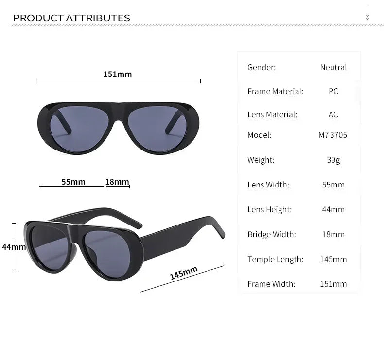 Vintage Oversized Oval Sunglasses Women Men New Fashion Wide Leg Leopard Red Gradient Sun Glasses Ladies Trendy Sexy Shades