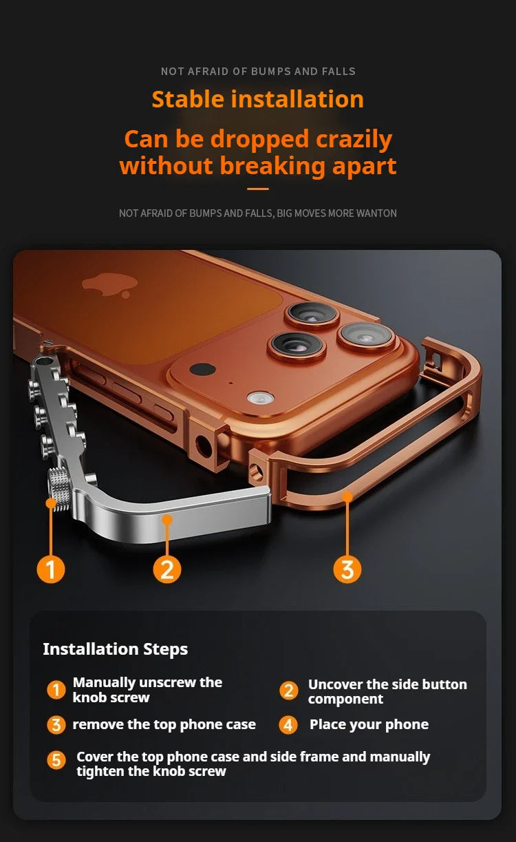 Metal Aluminum Alloy Frame Case For iPhone 17 Air 16 15 14 13 Pro Max Plus Cyberpunk Punk Heat Dissipation Shockproof Bumper