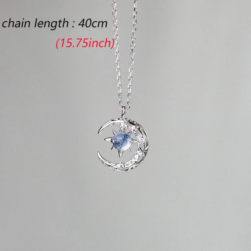 Star Moon Pendant Necklaces for Women Simple Clavicle Chain Fashion Jewelry