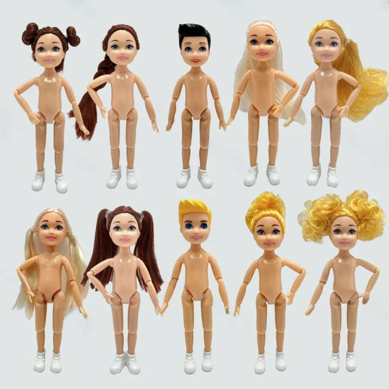 5-Inch Little Doll Normal Skin 15cm Height Girl Dress Up Toy for Children Gift