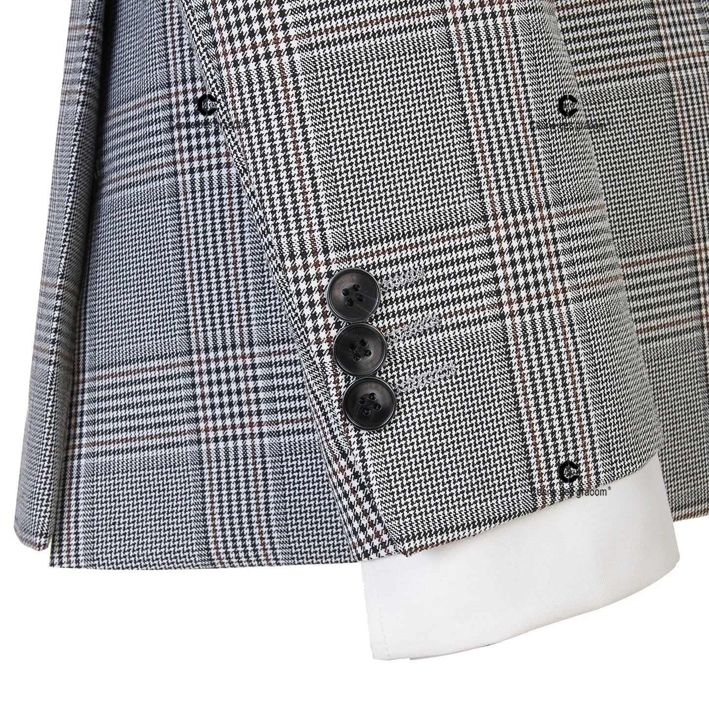 Tuxedo for Mens: Classic Full Men's Suit Plaid 2 Pcs Vintage Double-Breasted Jacket