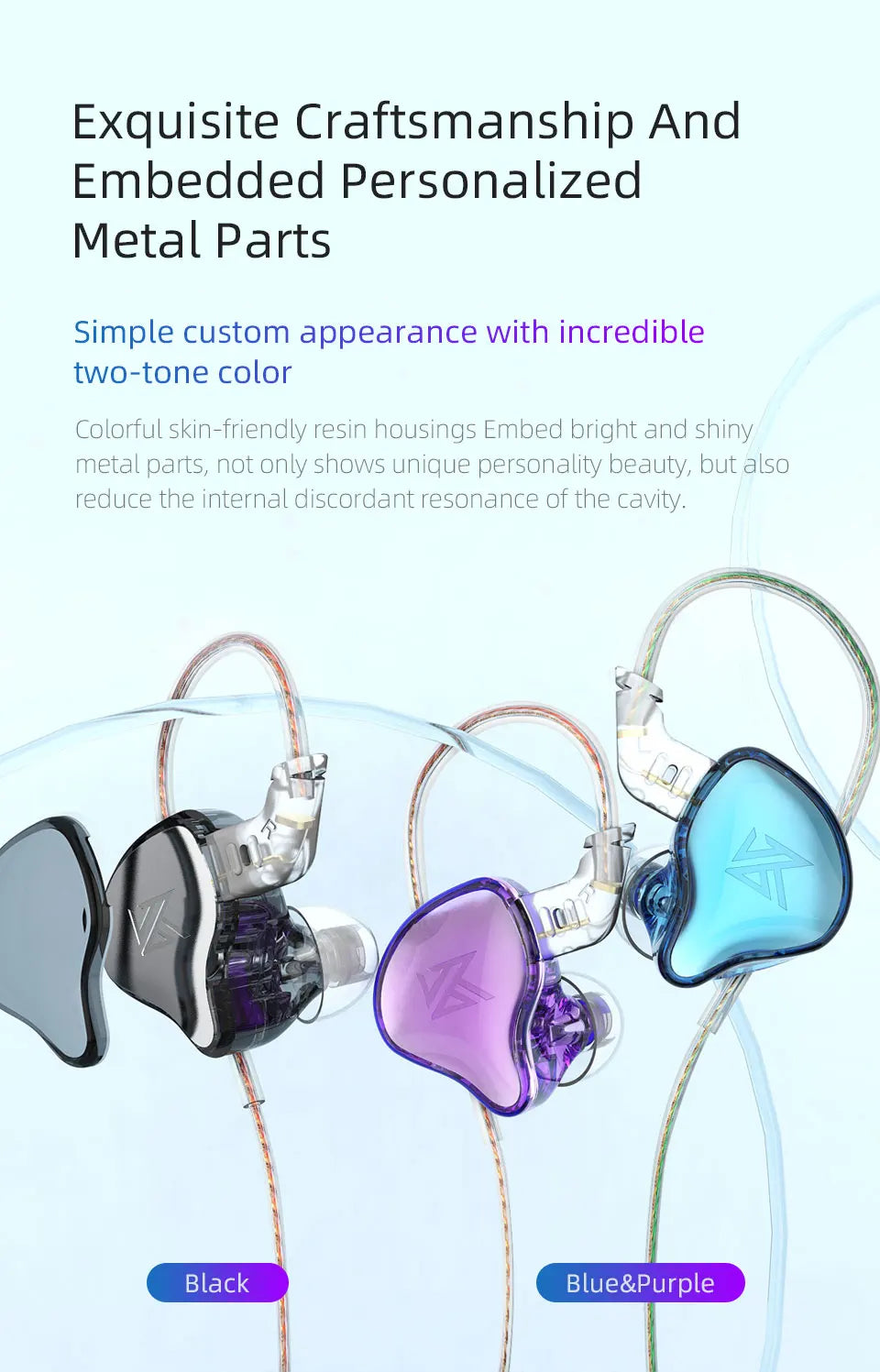 KZ EDC Earphones 1 Dynamic HIFI Bass Earbuds In Ear Monitor Headphones Sport Noise Cancelling Headse