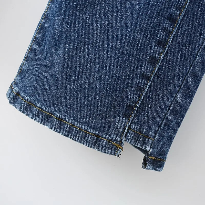 Clothes Women Jeans Plus Size Slim High Waist Stretch Denim Flare Pants