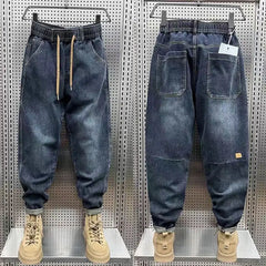 Jeans Men's Trend Loose Baggy Elastic Haren Pants All-match Korean Trousers for Men