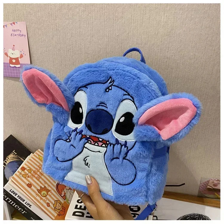 Disney high-quality sewn plush backpack cartoon fashion 3D mini women's backpack large capacity cute children's school bag