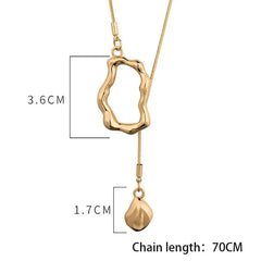 Stainless Steel Irregular Geometric Long Necklace for Women Charm Party Accessories