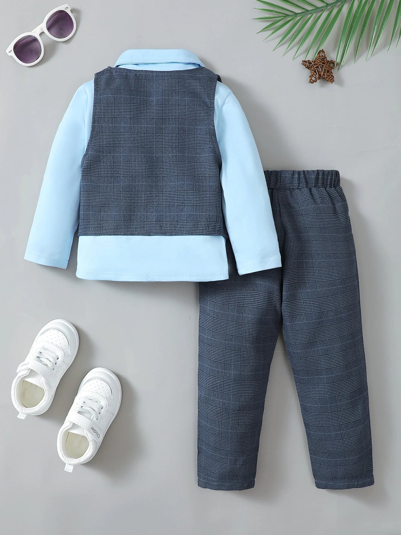 Winter  Cool   Boys  Shirt  With Bow  Beret  Stripe Little Gentleman  Set  For  3-7 Years  Old  Boys