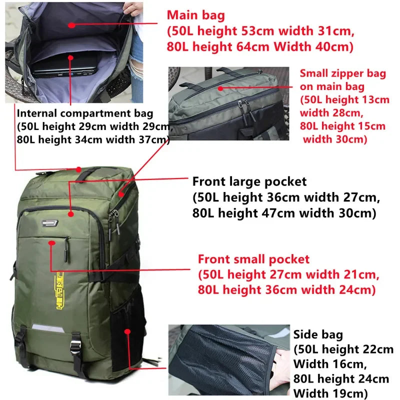 Men's Outdoor Sports Backpack Climbing Travel Rucksack Camping Hiking Backpack School Backpack For Male Female