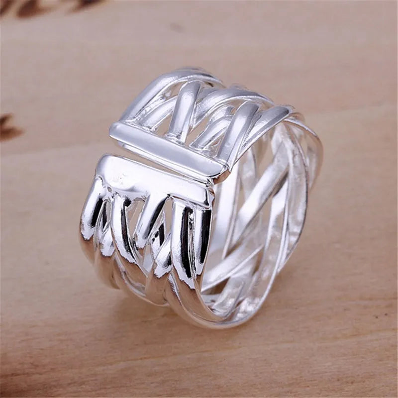 women wedding 925 Sterling Silver Rings valentine gifts open ring party