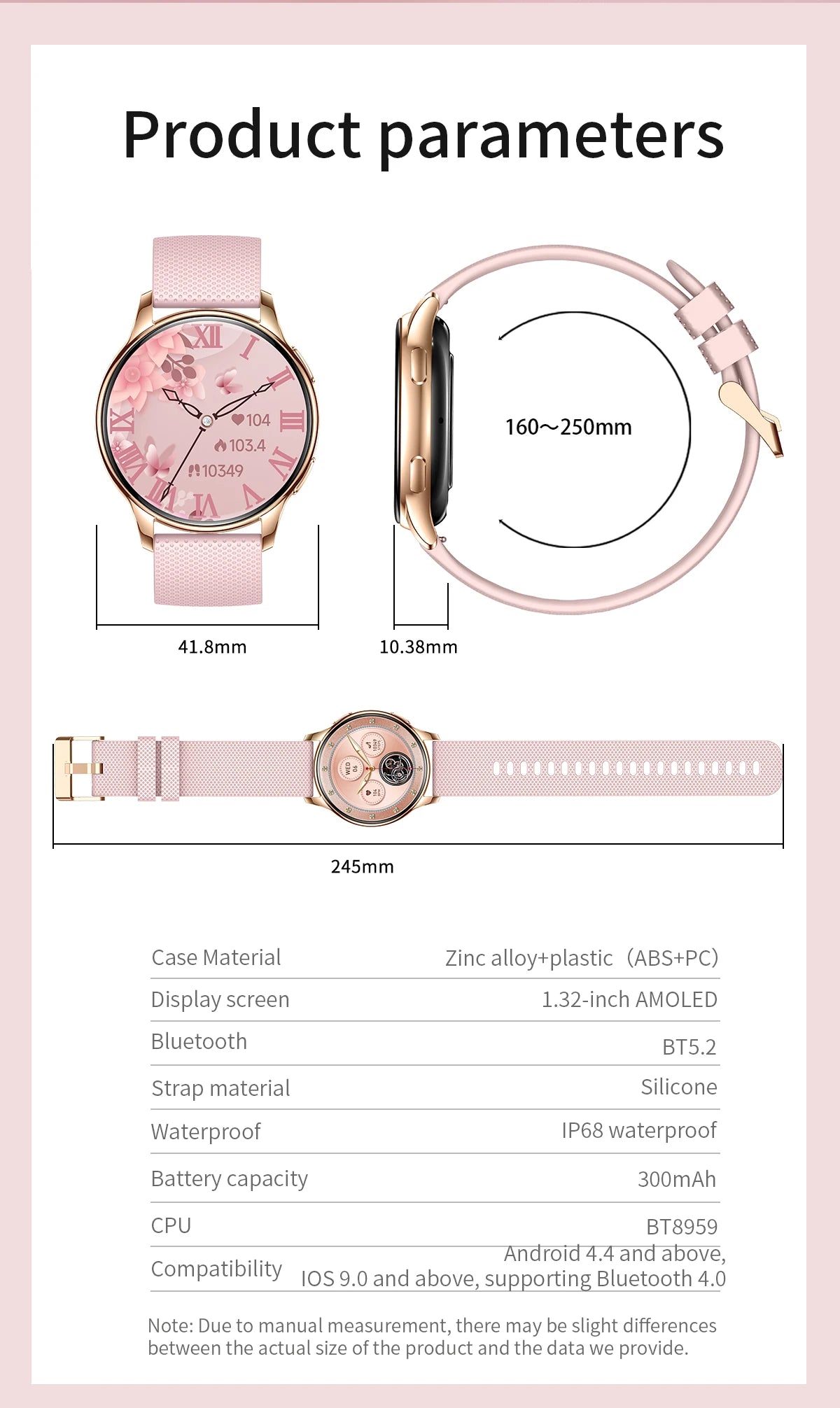 New Original Smartwatch HD 466*466 Always Show Time 1.32 AMOLED Display Call Reminder Gift Ultra Thin Women SmartWatch for Women