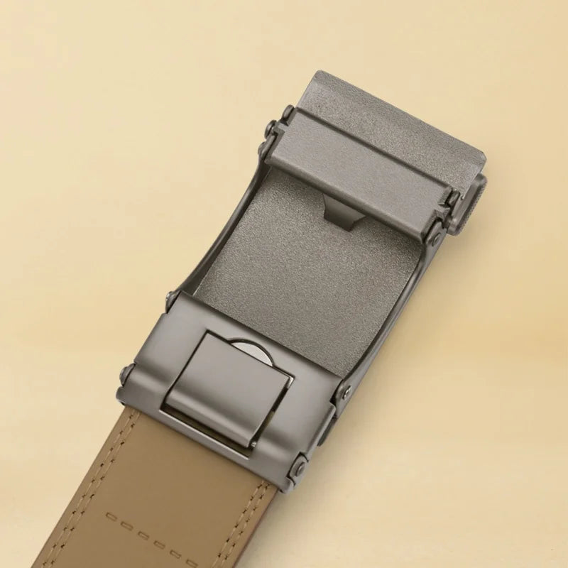 OYIFAN Brand Leather Belts for Men 115cm-145cm Automatic belt with ratchet strap Top quality belts, luxury belts for men