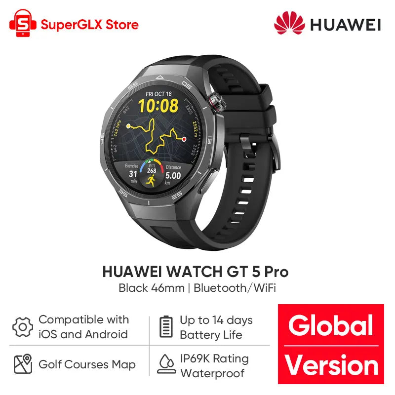 Global Version HUAWEI WATCH GT 5 Pro Ceramic and Titanium Smartwatch Compatible with iOS and Android Up To 14 days Long Battery