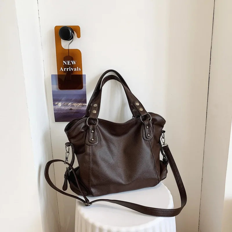 Large Capacity Black Shoulder Bags For Women Large Shopper Bag