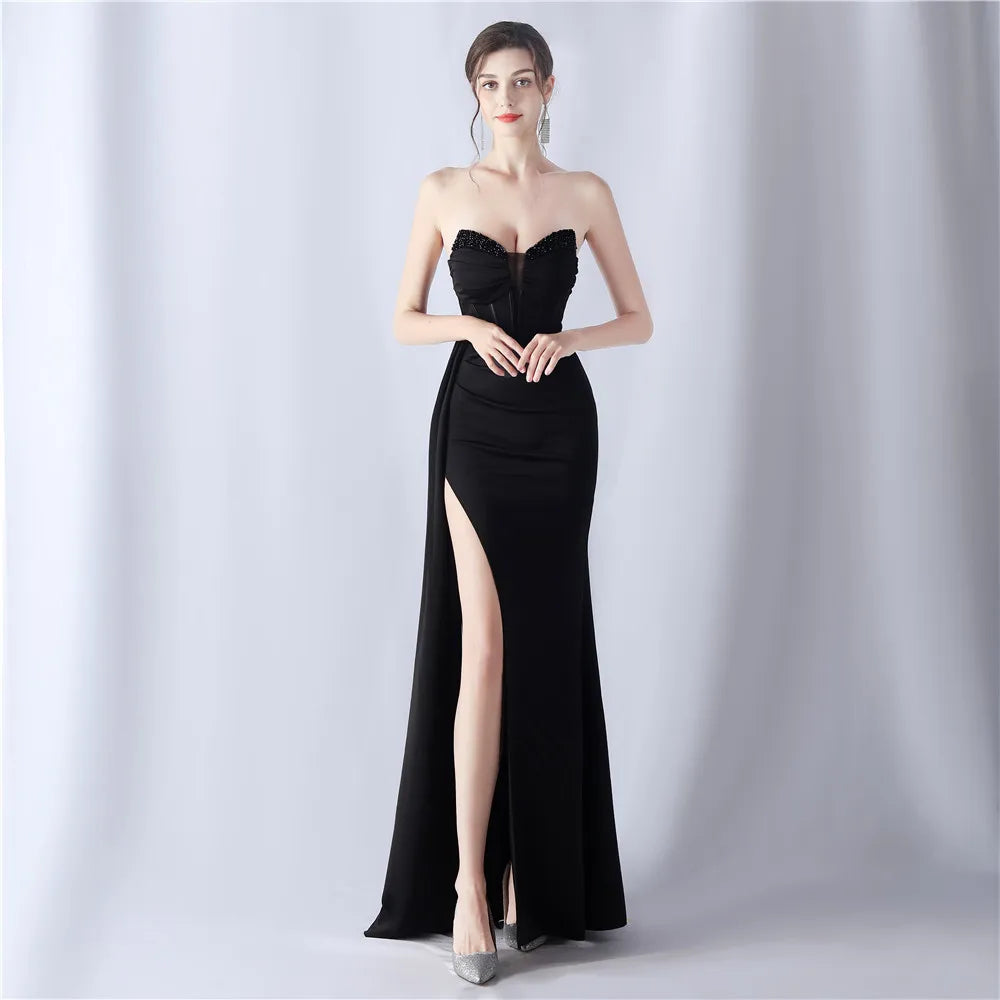 Homecoming Dresses: Women's Evening Dress with Beads Prom Party Maxi Dress