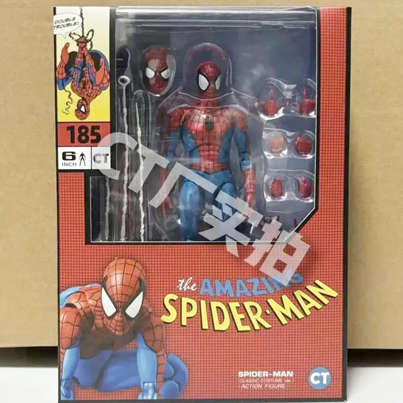 Ct Toys Spiderman Mafex 185 Classic Costume Ver Miles Morales Spider-Man Action Figure Anime Model Gift Toys 15cm