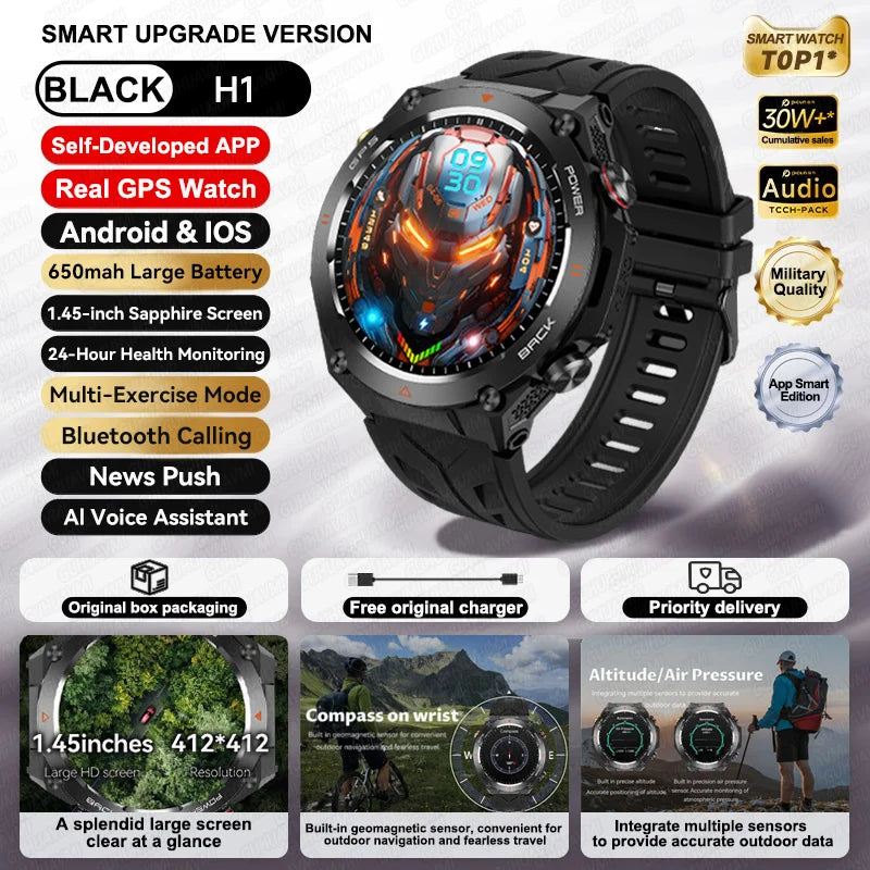 Xiaomi GPS Sports Smart Watch Men Waterproof Fitness Tracker Bluetooth call