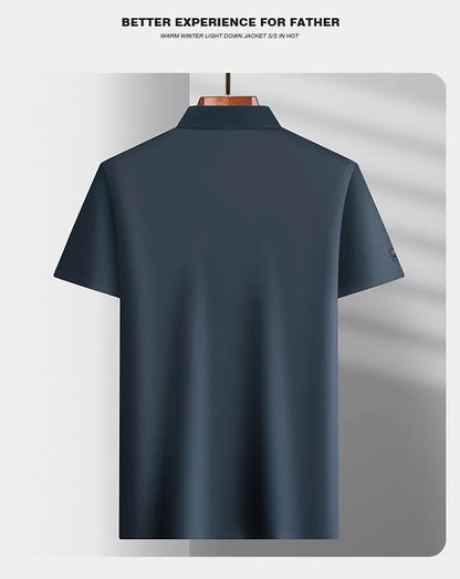 Brand high-end ice silk short sleeved men's POLO shirt 2024summer fashionable embroidery design top breathable and cool T-shirt