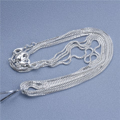 1pcs 925 Sterling Silver 16-30 Inches Rolo Bead Figaro Chain Necklace for Men Women