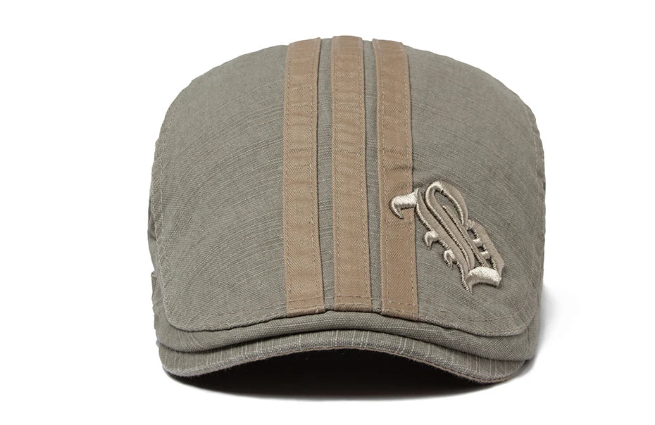 Men Beret Fashion Embroidery Flat Cap Summer Visor For Male