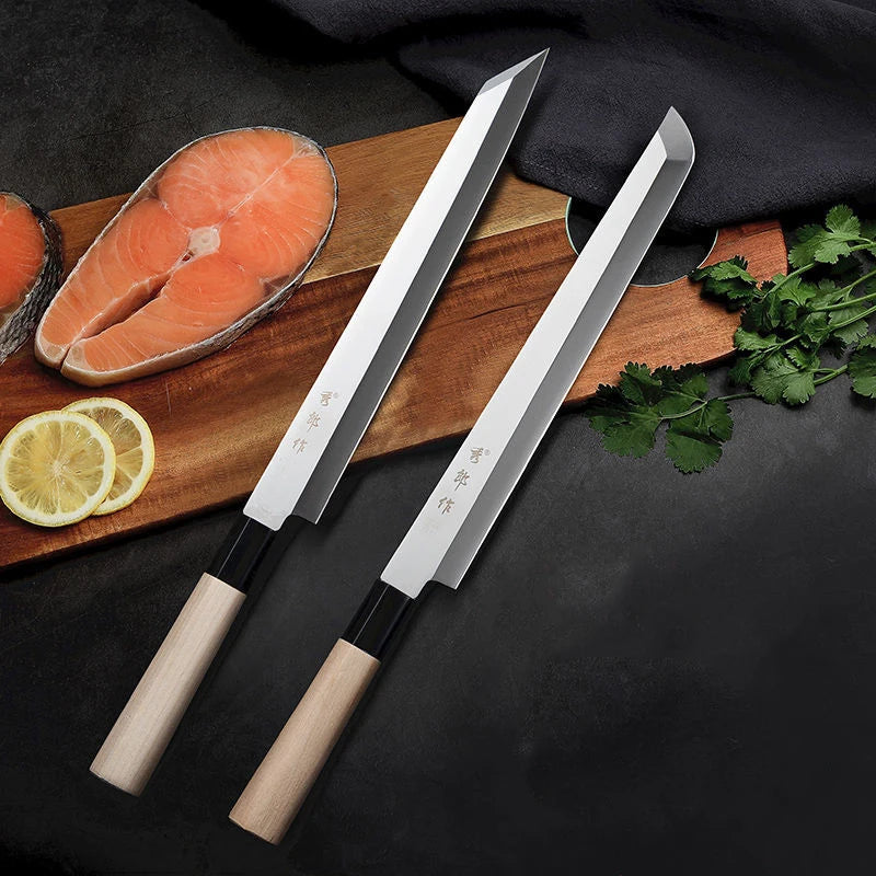 Japanese Salmon Sashimi Knife Professional Meat Cutting Sushi Cooking Knives Kitchen