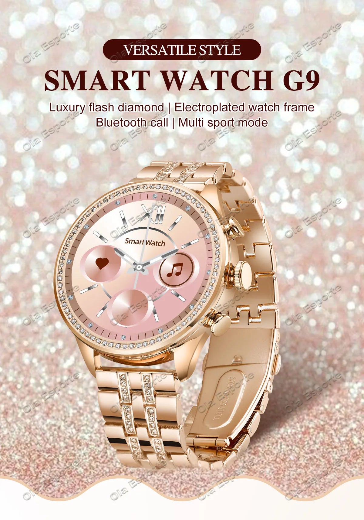 Women Smart Watch Double Strap Heart Rate Sleep Monitoring Wireless Call Voice Assistant Waterproof Smartwatch For Android IOS