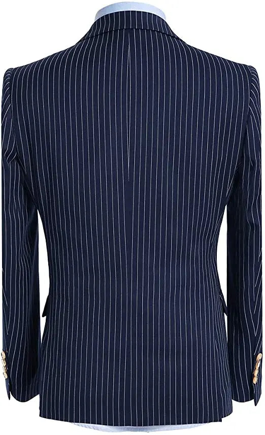 Tuxedo for Mens: Blue Striped Men Suits for Wedding Business Casual Suit Groom