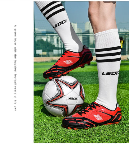 Soccer Shoes Men Turf Football Boots Fashion Firm Ground Studs Anti Slip Boy