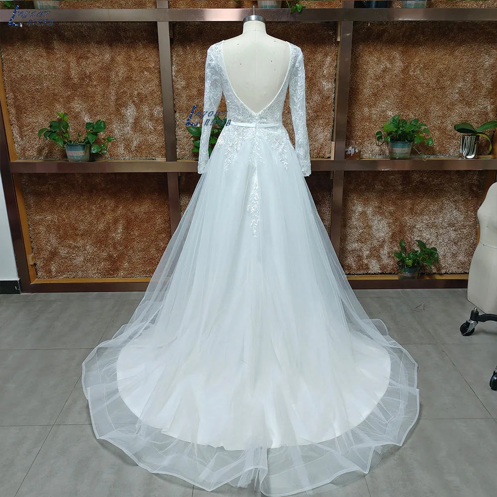 White Bridesmaid Dresses: A-line Wedding Dress For Women Grace Flowers Embroidery