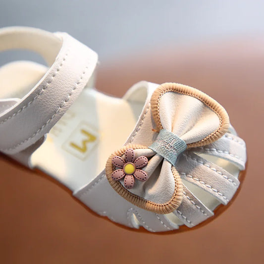 Summer Toddler Baby Sandals Girl Bowtie Princess Walking Shoes Soft Sole