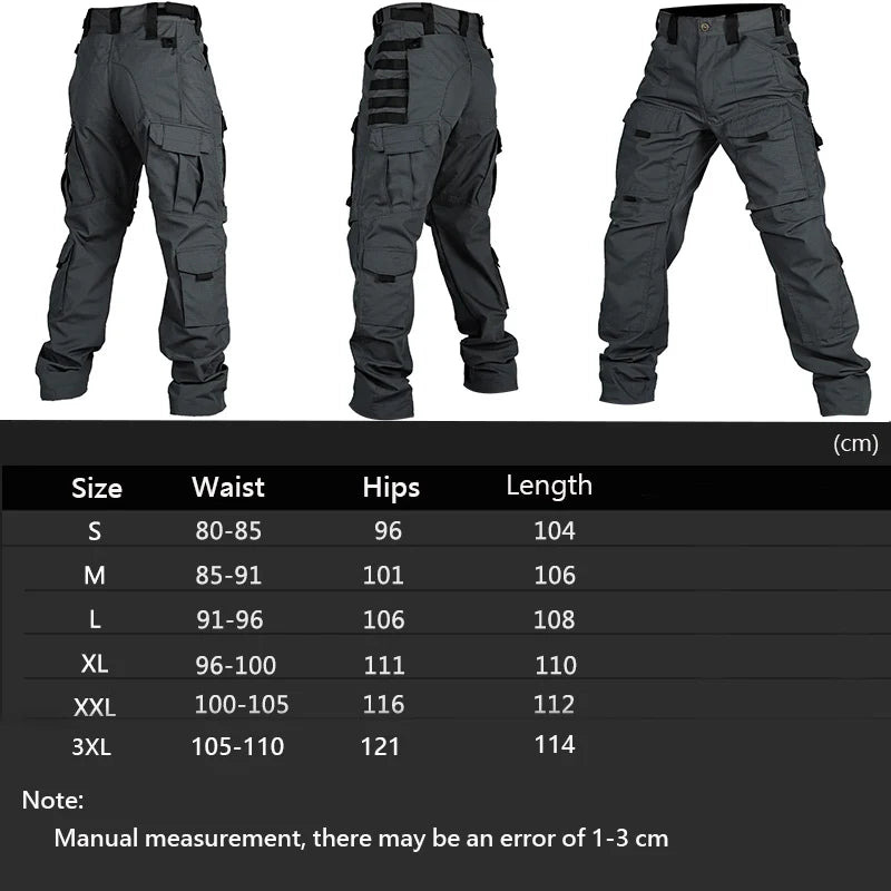 Tactical Pants Men Multi-Pocket Outdoor Cargo Pants Military Combat Trousers