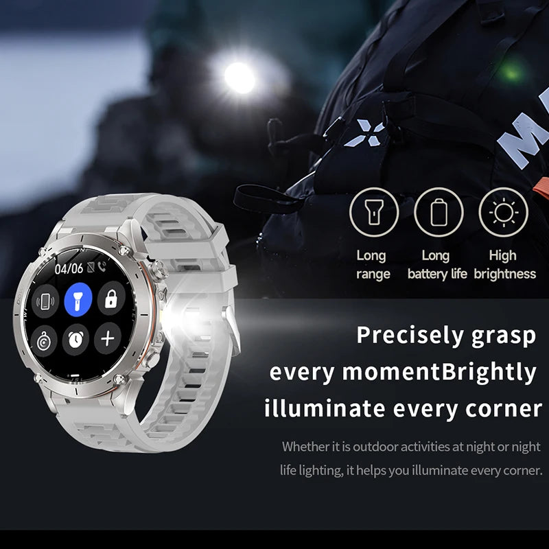 New Men Outdoors Sports Military GPS SmartWatch 10ATM Waterproof 730mAh High Battery Compass NFC HD Call For Android IOS Watch