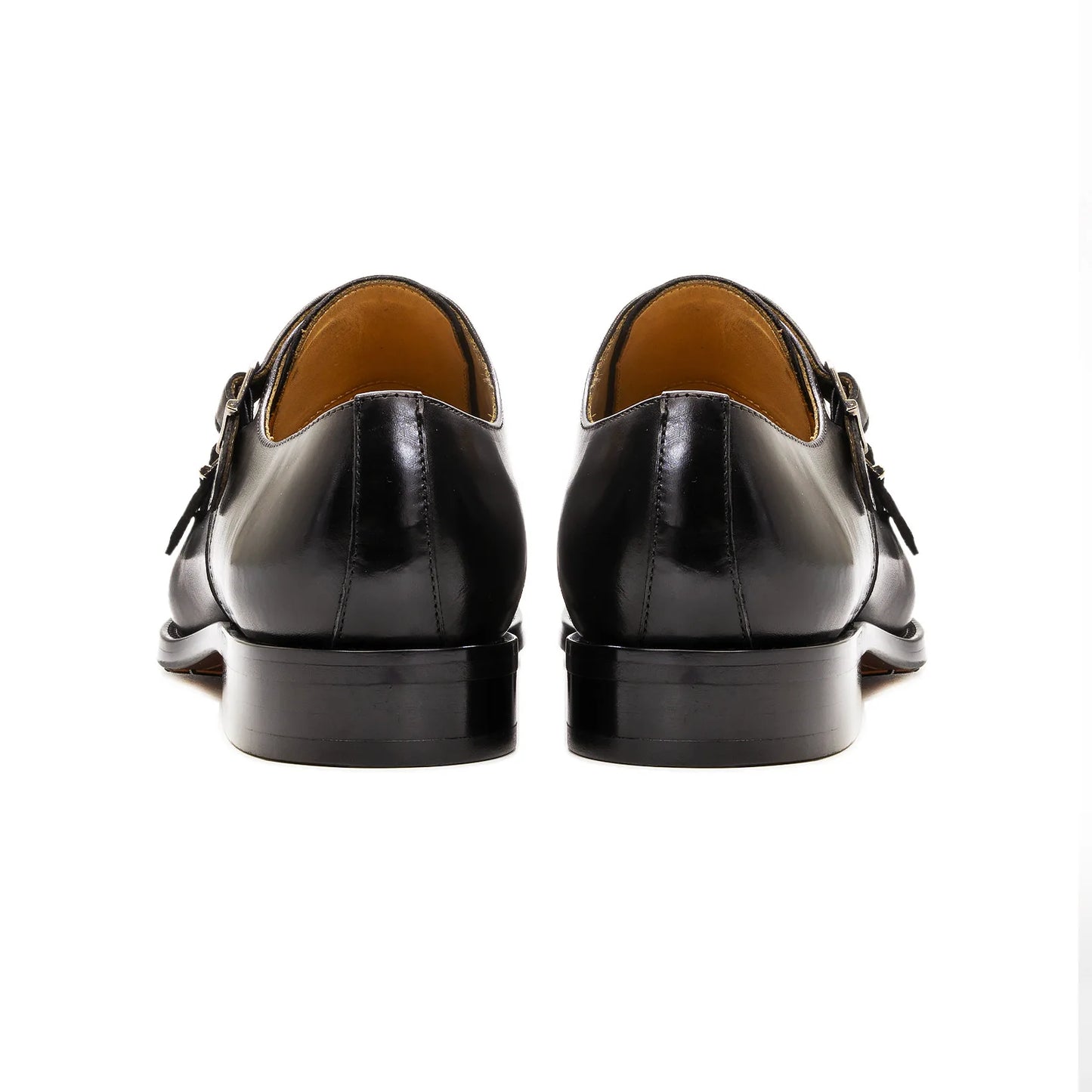 Luxury Genuine Leather Men's Dress Shoes Double Buckle Monk Strap Cap Toe Business Office Wedding Party Formal Shoes for Men
