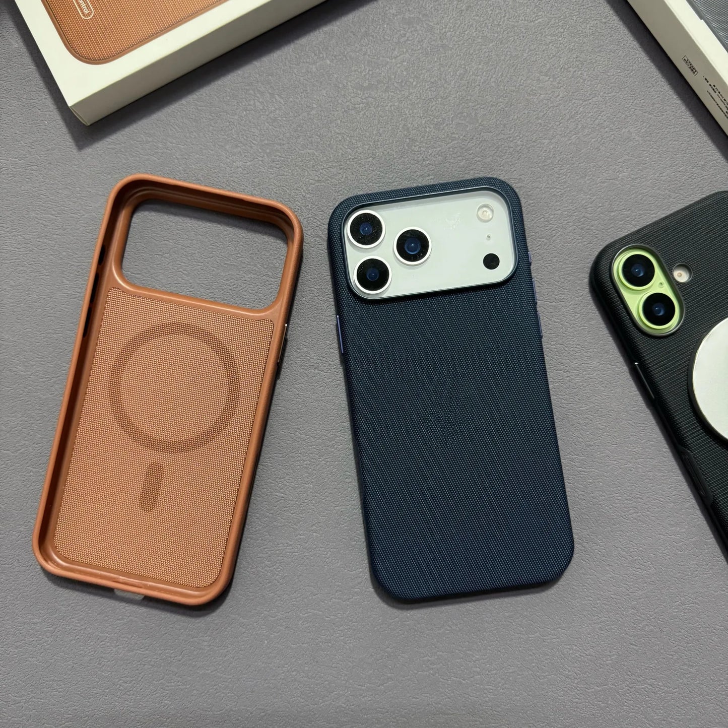 Camera Touch Button Magnetic Case for iPhone 17 Air Pro Max Tech Woven Slim Anti-Drop Protective Cover