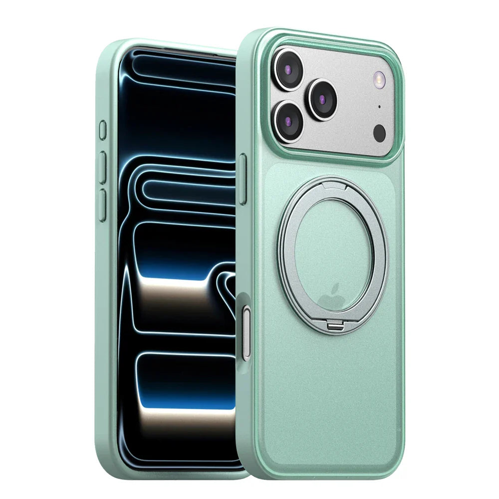 360° Rotating Magnetic Ring Stand Case for MagSafe for iPhone 17 Pro Max 17 Air Matte Transparent Shockproof Phone Cover