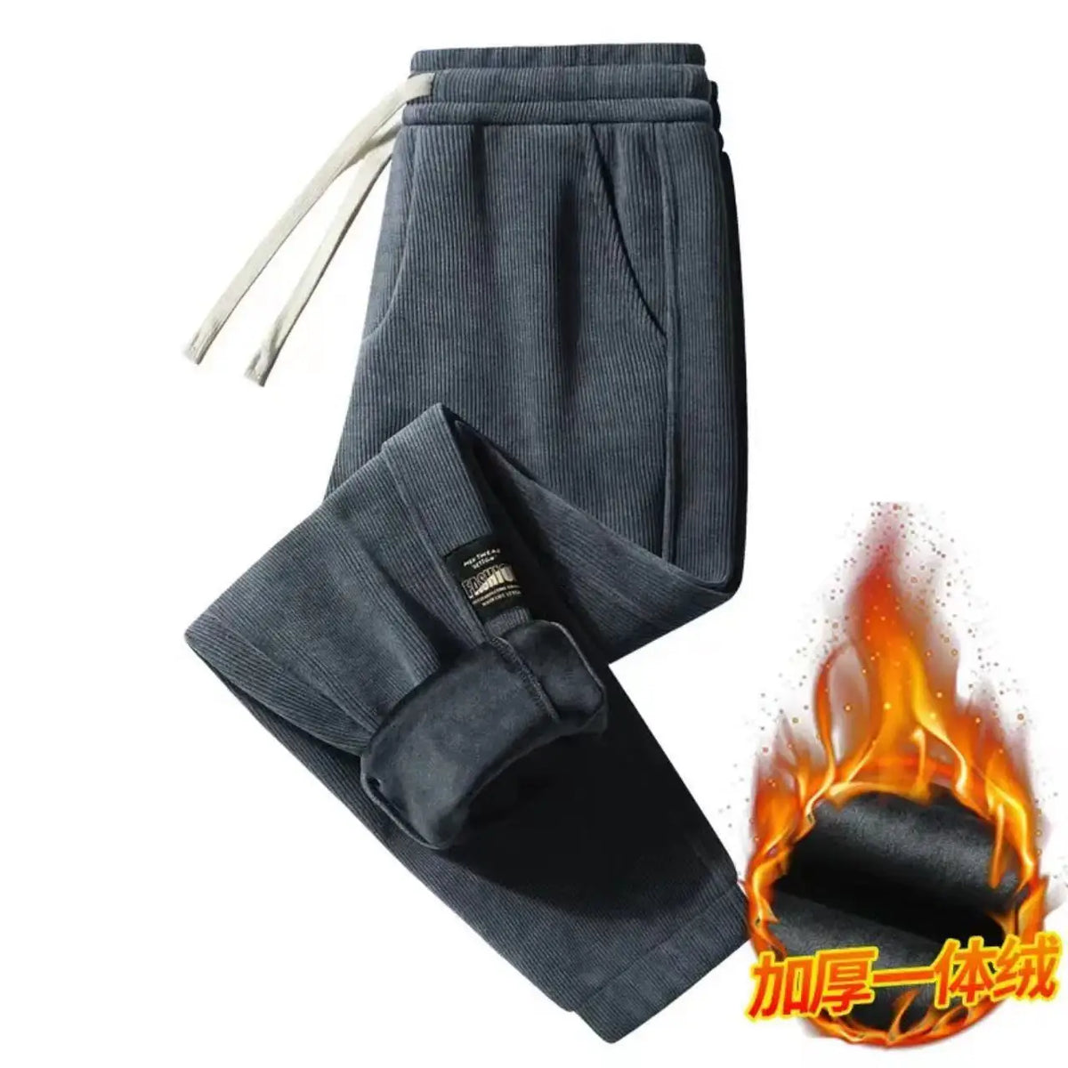 Corduroy Men's Thick Casual Pants Outdoor Warm Fashionable Stretch Sports Pants