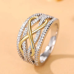 Fashion Infinite Love Rings for Women Full Bling Iced Out Cubic Zirconia