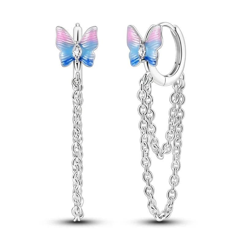 PANPOKI 925 Sterling Silver Multi Layer Starry Tassel Drop Earrings Women Earrings Charm Trend Versatile Party Jewelry Gifts
