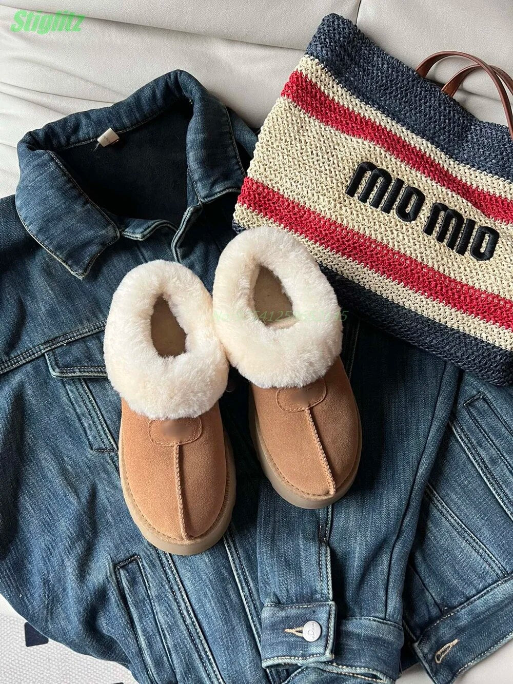 Fur Flat Ankle Boot Soft Sole Comfortable Lamb Wool Sold Women's Boots